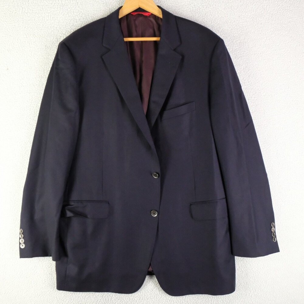 Samuelsohn Navy Blue Two-Button Sport Coat